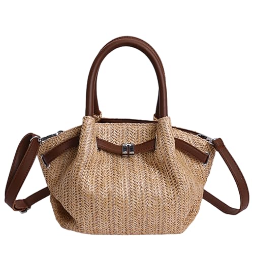 Bolso tote de paja para mujer verano miniatura 1