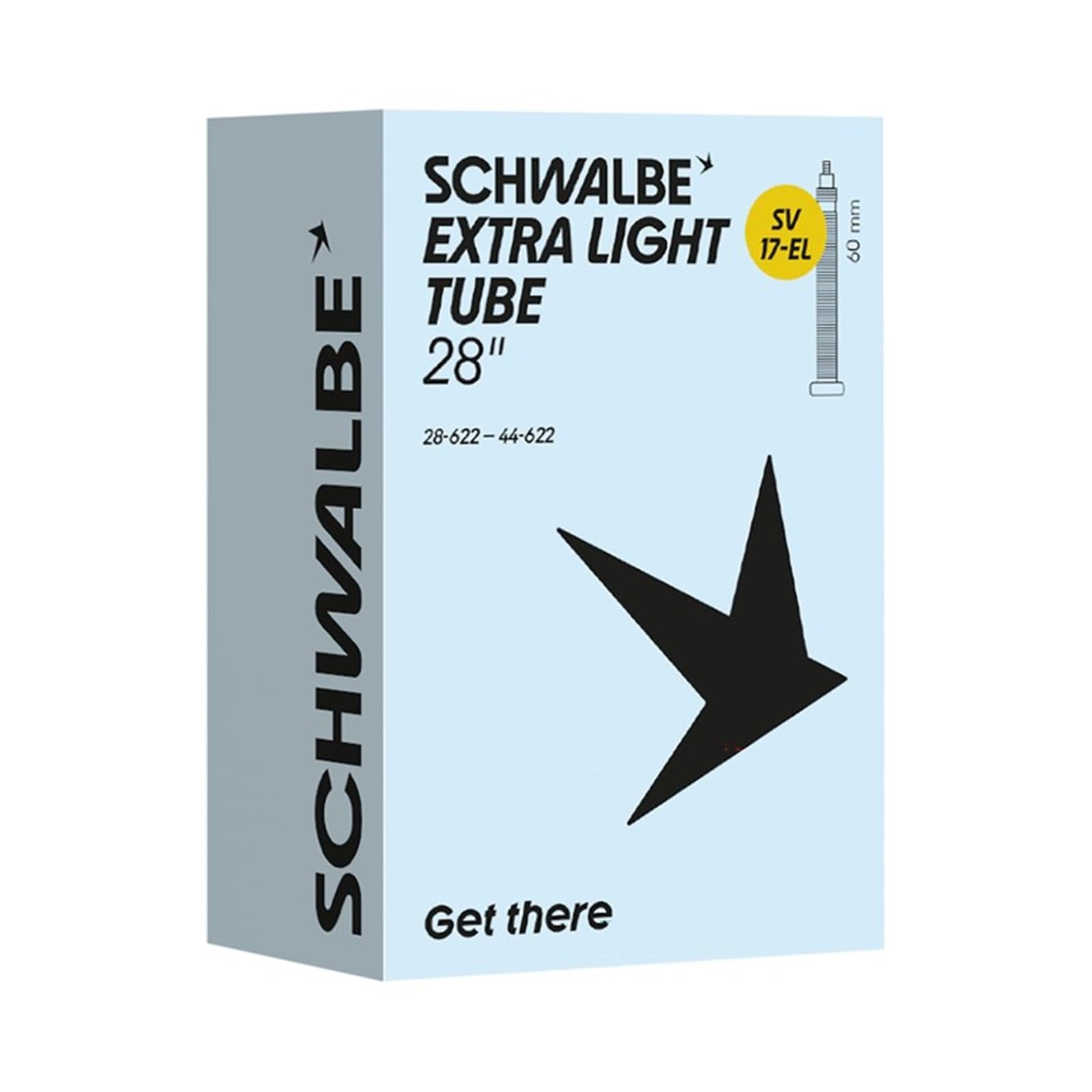 Schwalbe SV17-EL Extra Light Bicycle Inner Tube 28/44-622 IB Black 60 mm