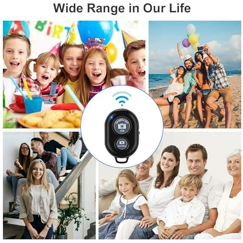 Image of Camera Shutter Remote Control - Bluetooth Wireless Selfie Button Clicker - Compatible with Smartphones and Tablets iOS