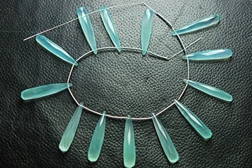 Aqua Chalcedony faceted drops briolettes de 35mm pour la création de bijoux uniques
