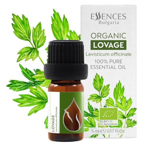 Essences Bulgaria Aceite esencial de Levístico Orgánico 5ml | Levisticum officinale | 100% Puro y Natural | Sin Diluir | Grado Terapéutico | Granja Familiar | Destilado al Vapor | Sin OMG | Vegano