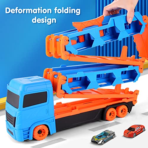 VATOS Transport Truck Toys Cars for Boys Ages 3 4 5 6, Portable Race Track Truck Toy Car with 6 Race Cars, Best Gift Carrier Truck Vehicles Toys Set for Kids - Image 6