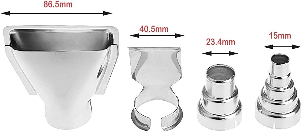 Heat Gun Nozzles Kit, Stainless Steel Hot Air Gun Attachments for Hot Air Gun Soldering Station Nozzle Tool, Heat Gun Nozzle Attachments