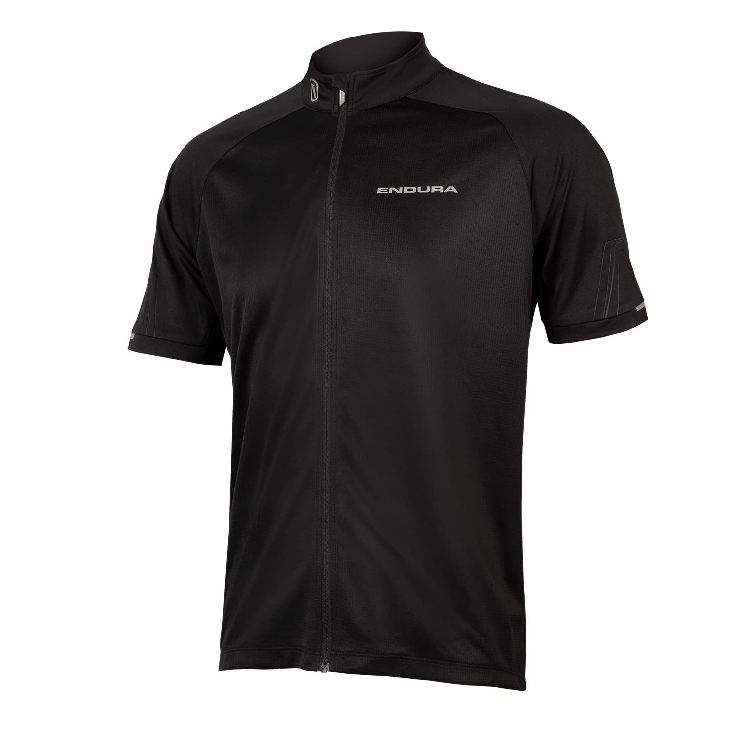 Endura Men's Xtract Shortsleeve Cycling Jersey II | Quick-Dry | Reflective Logos | Silicone Grip Jersey, Black, S