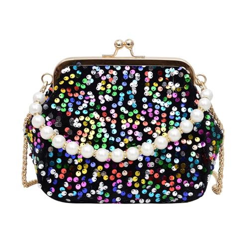 HWOLPEMS Bolsa feminina de noite, bolsa clutch com lantejoulas brilhantes, elegante bolsa transversal de pérola, bolsa feminina, Cores mistas.