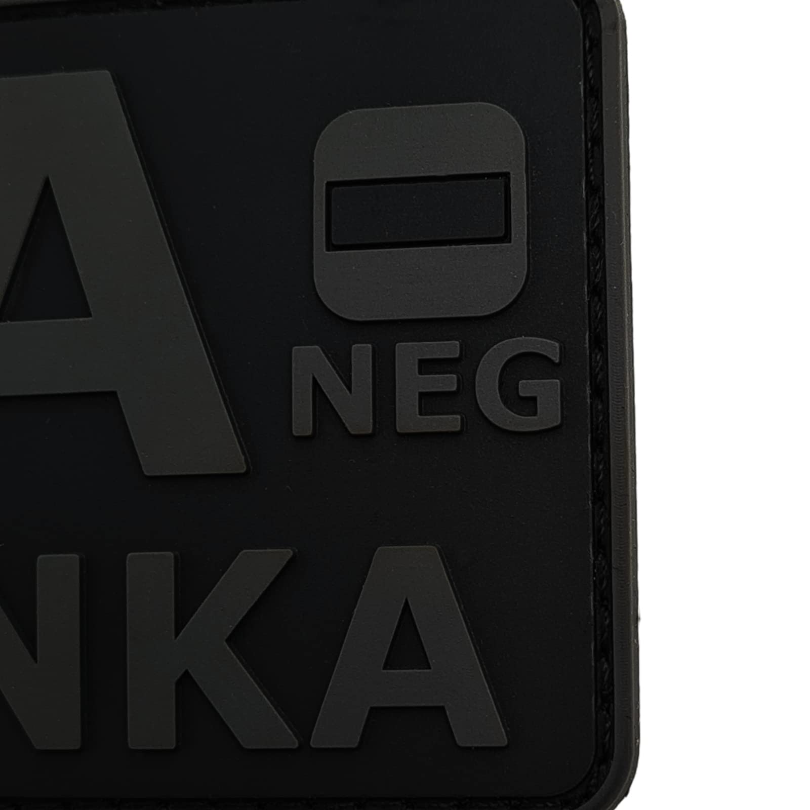 First Aid Patch 2x2 A Negative Patch Compatible with Velcro PVC Patches for Vest Plate Carrier Patches for Hats Ifak Patch First Aid Kit Patch Blood Type Patch Tactical Patch (Blackout Subdued)