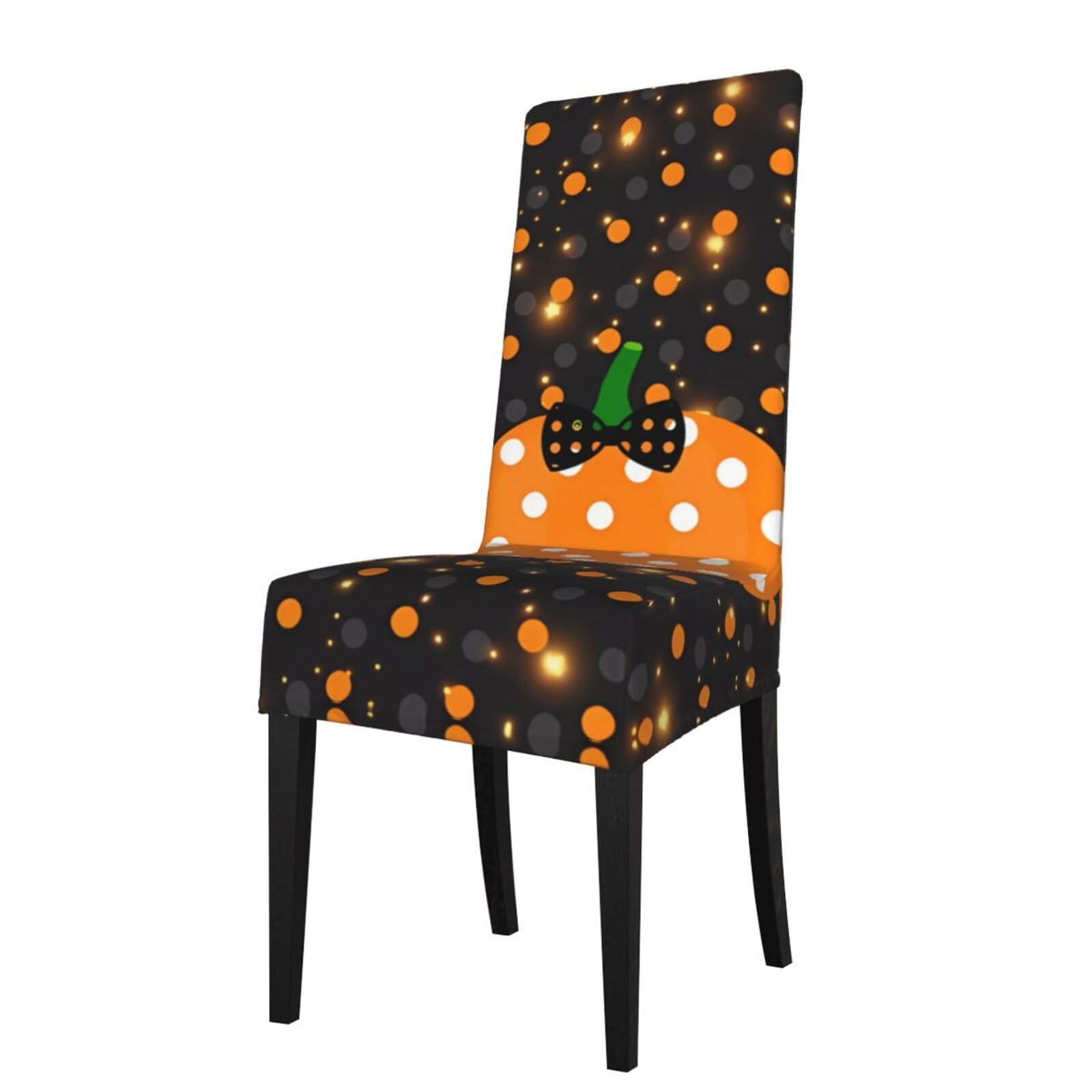 WHJDPP Halloween Pumpkin Prints Protection Cover for Dining Chair - Stretchy Seat Throw Covers, Wrinkle-Free & Easy Care for Hotel, Wedding & Home Dining Chairs