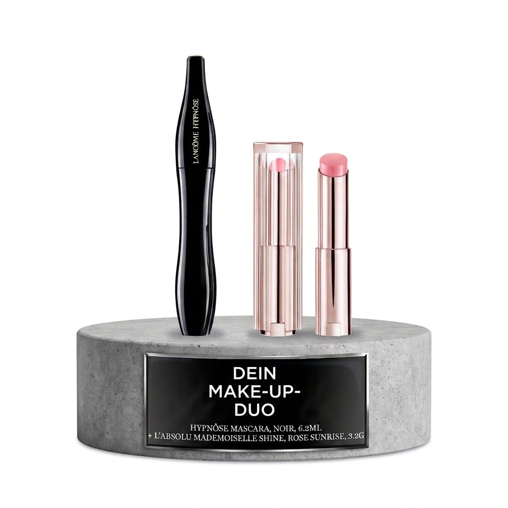 Lancôme Hypnôse Mascara & Lip Idôle Butterglow Duo: Volumen-Wimperntusche für dichte Wimpern & feuchtigkeitsspendender Lippenbalsam für strahlende, gepflegte Lippen – Das perfekte Make-up Set