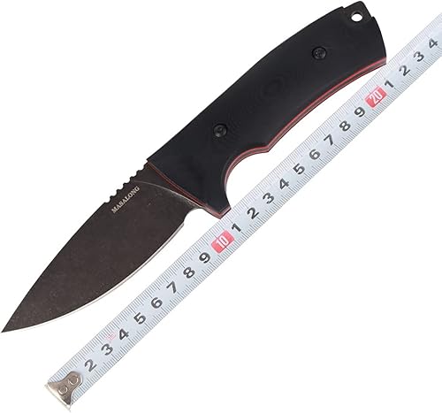 Miniatura 10 de MASALONG Kni220 Supervivencia Hoja de cuchillo recta vg10 cuchillo táctico de hoja fija con vaina Para acampar ejército de caza (blanco)