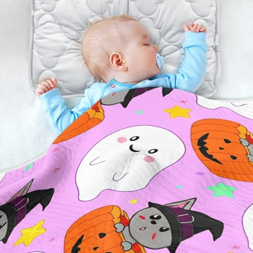 Burbuja Boo Animal in Pumpkin Baby Blanket for Boys Girls, Nursery Soft Warm Swaddling Receiving Baby Blankets, 30x40 in Toddler Blanket4