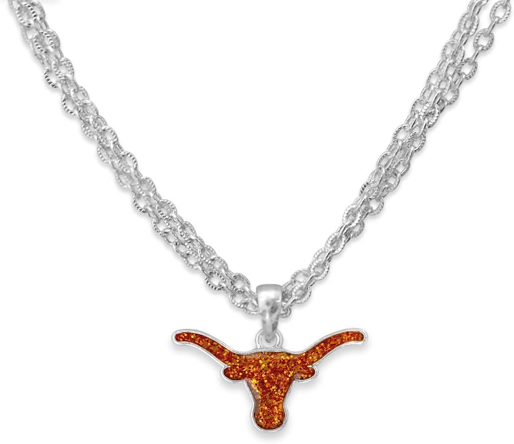 Texas Longhorns Game Day Glitter Necklace Jewelry Gift Licensed UT