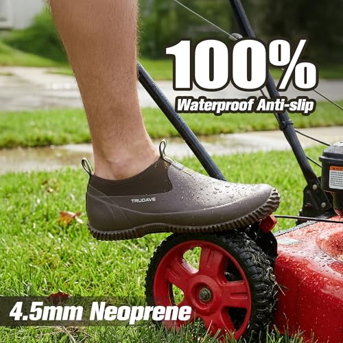 Image of Trudave Garden Shoes for Men & Women, Waterproof Rubber Shoes with 4.5mm Neoprene, Womens Rain Boots for Gardening,Size 6-13