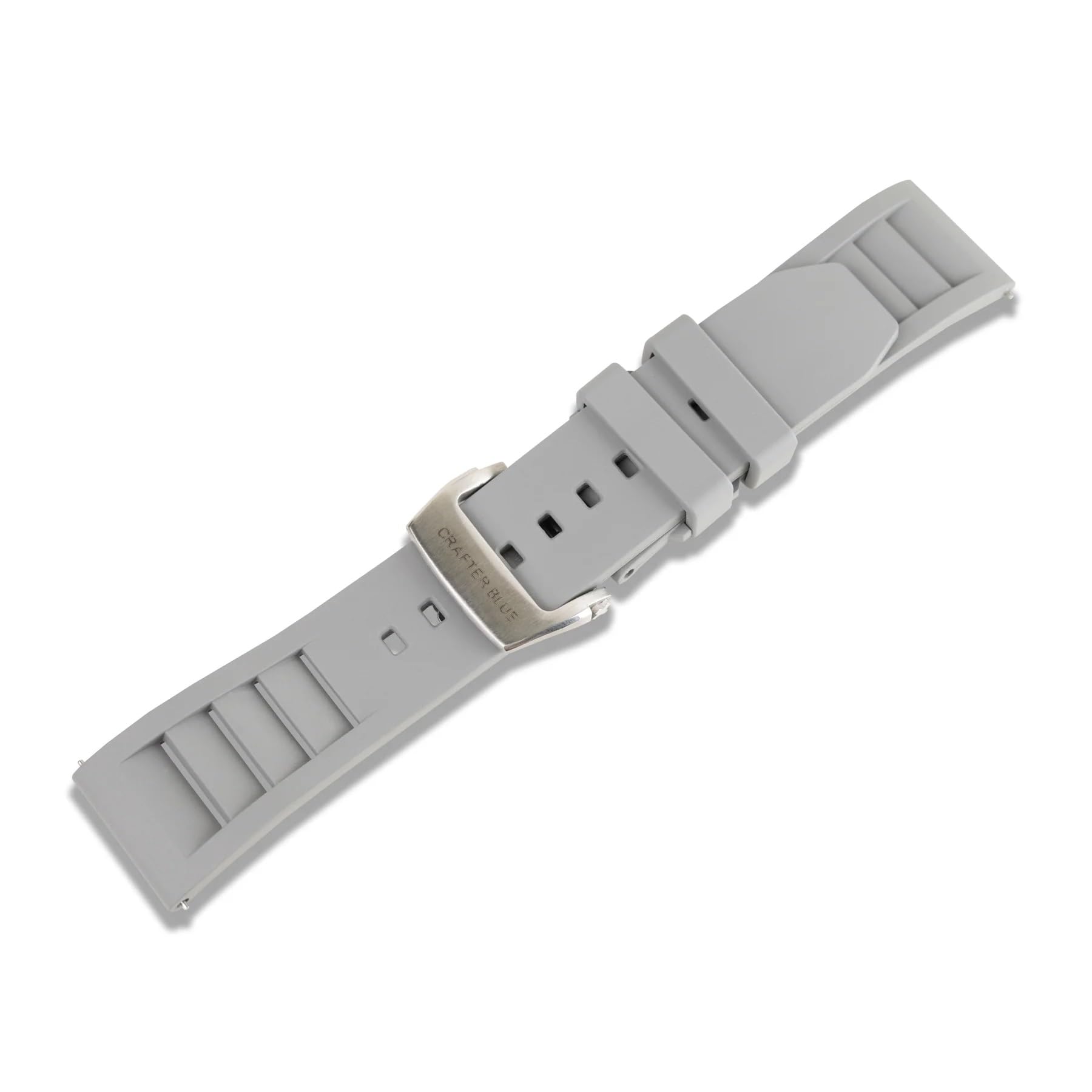 CRAFTER BLUE UX08 Cinturino di ricambio in gomma FKM con chiusura a farfalla con estremità dritta, per tutti gli orologi con anse larghe 20 mm/22 mm