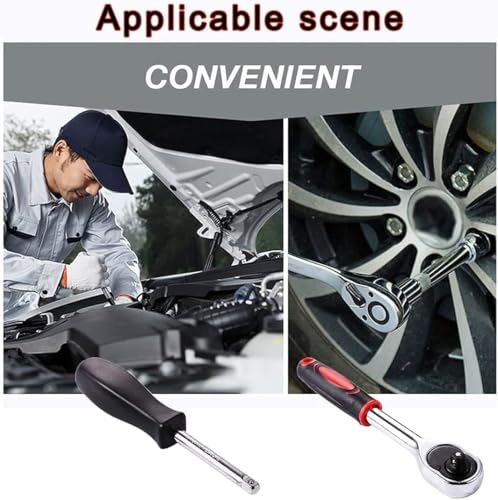 Image of Tool Kit 46 Pcs Household | 1 /4 Drive Socket Screwdriver Wrench Set for Bike, Car Repairs & More Spanner & Socket Set All Size Tool Kit Goti Pana Perfect for DIY Enthusiasts, Black