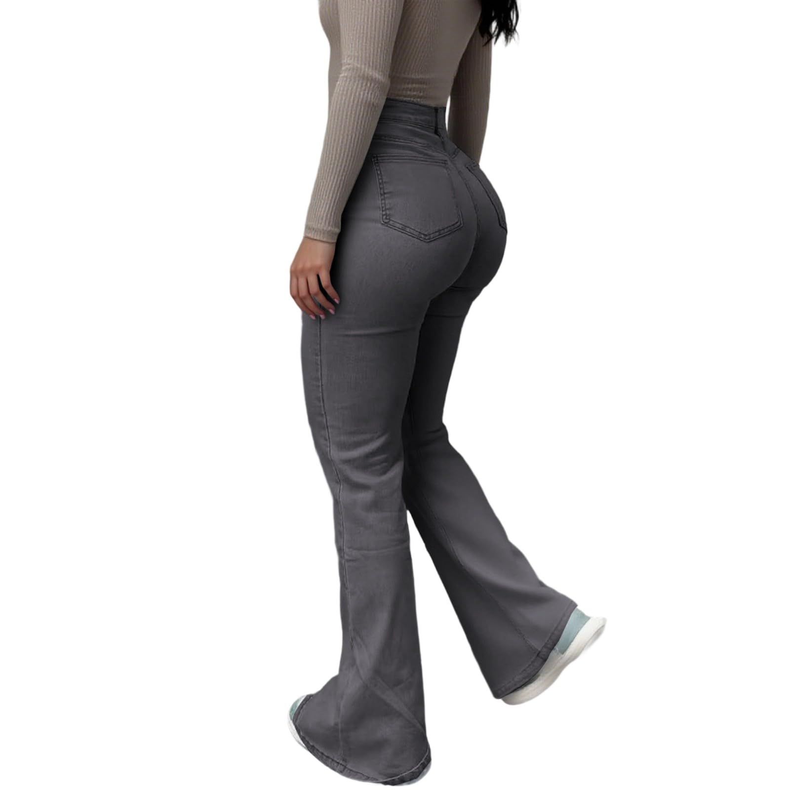 Jean Femme Taille Basse Straight Pantalon Denim Jeans Haute Stretch Pant Elastique Flared Bootcut Extensible Vintage Décontractés Extensibles Skinny évasé pour en Poches décontractées Confortables