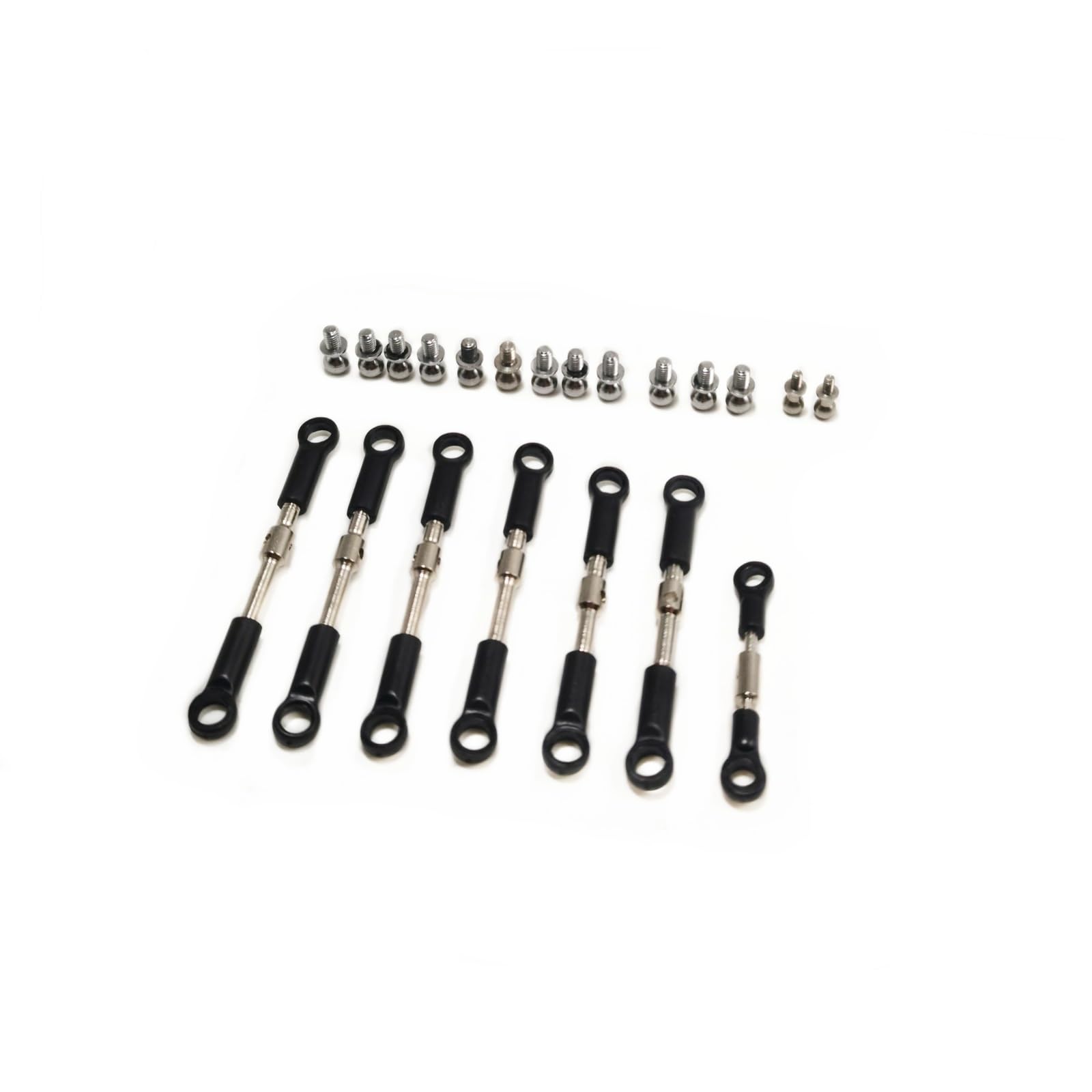 Rc Special Connecting Rod for Wltoys 124017 144001 144010 7pcs Pull Rods with Ball Head Screws Set Rc Car Tracked Vehicle Parts and Accessories Upgrade Replacement Use
