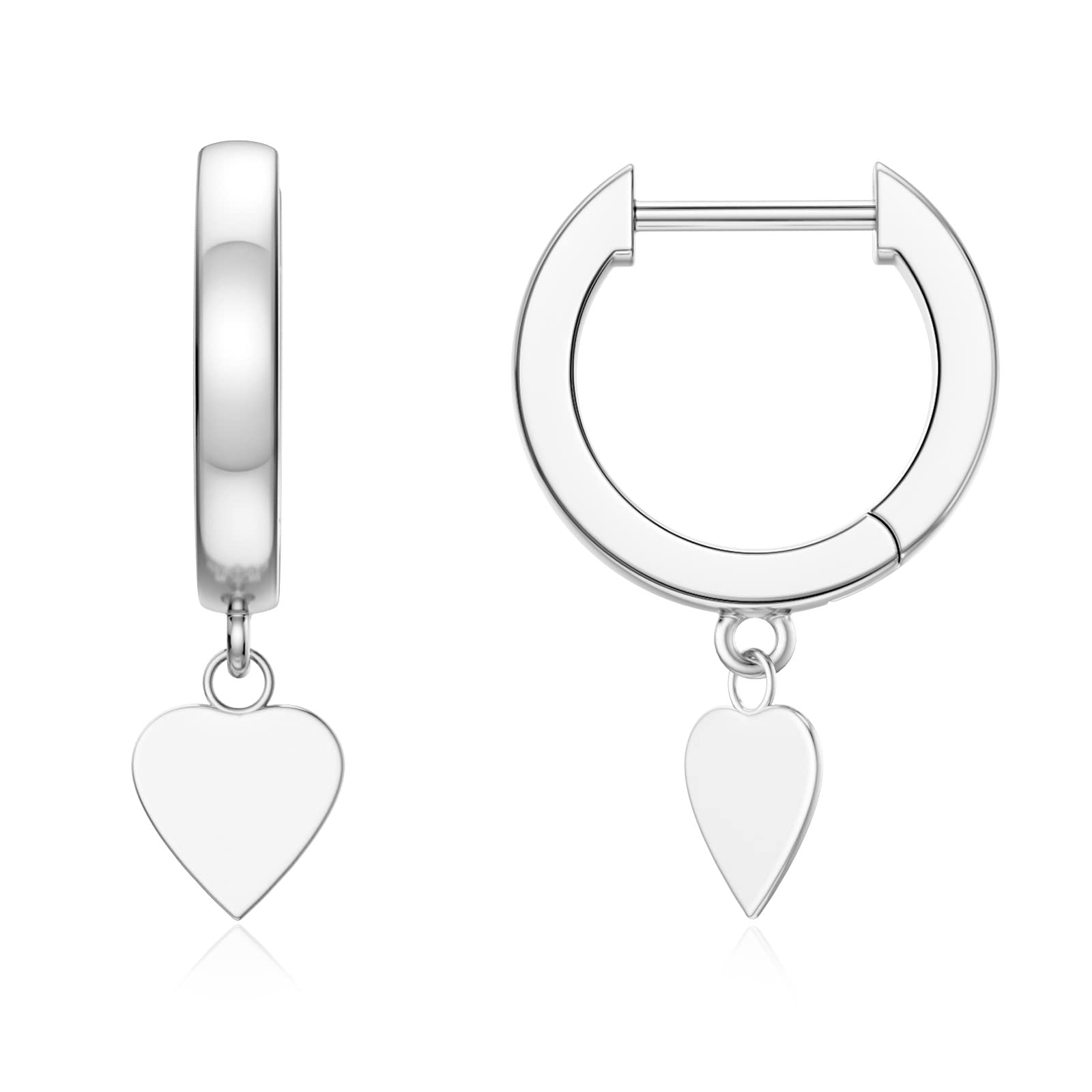 SEVENWELLSterling Silver Dangle Huggie Earring Stud for Women, Cross, Heart, Celestial, Pearl, CZ Hoop Earrings Gift for Birthday, Christmas, Valentine, Mother's Day