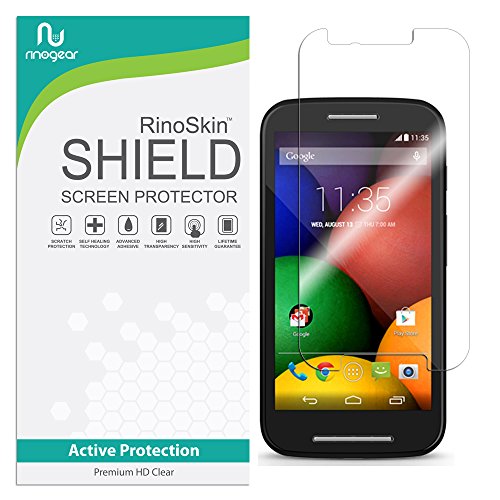 [3-Pack] Motorola Moto E (1st. Gen 2014) Screen Protector by RinoGear® - Military-Grade w/ Lifetime Warranty - Premium Shield Ultra Clear Quality