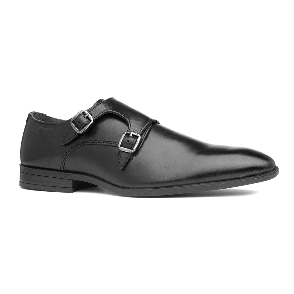 Silver Street London Zapato Monk Bourne Formal/Oficina de Piel para Hombre, Negro, 10 UK/44 EU