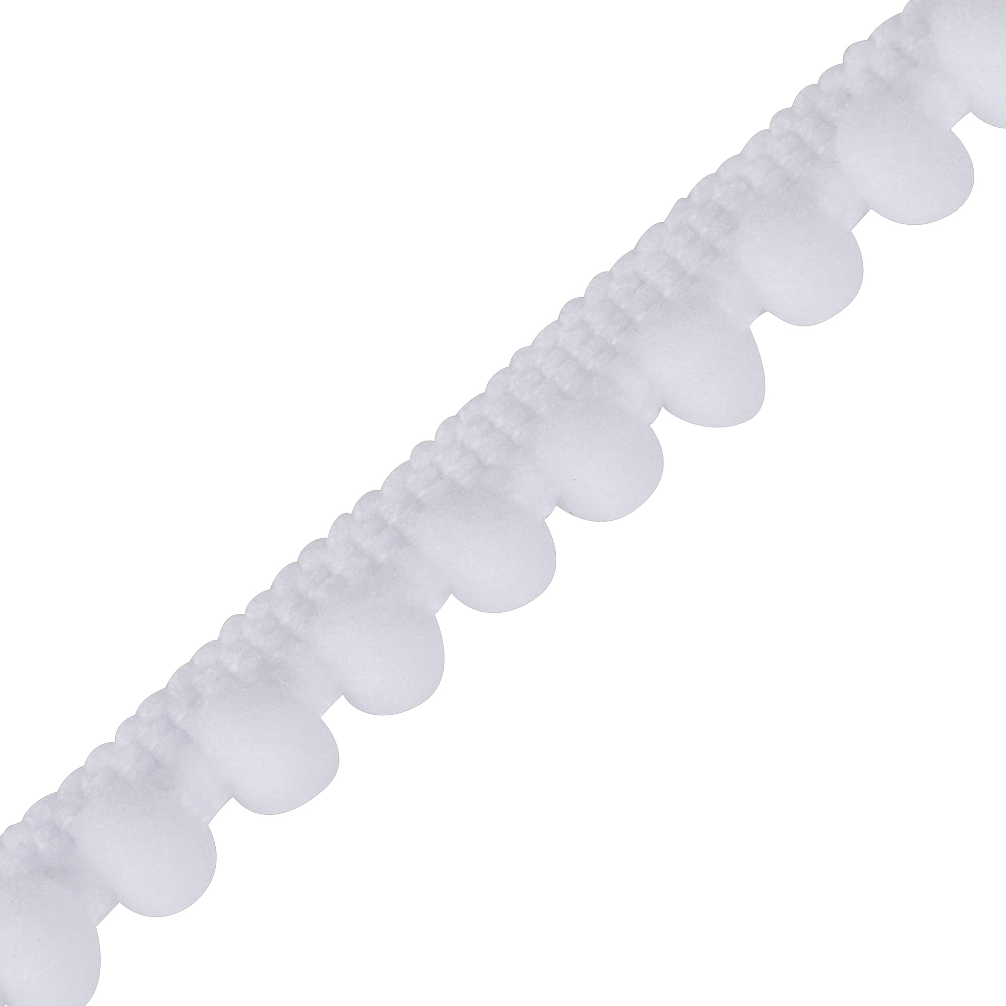 0.75cm Mini Pom Poms for Crafting & Kids Supplies: Mini Pom Poms, Christmas, Craft, Pom Pom Garland, Pom Pom Trim, Pom Poms Craft, Colourful, DIY, Décor, by Discount Fabrics LTD (White,1m)