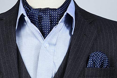 Image of MIPPO Men's Ascot Paisley Floral Jacquard Woven Gift Cravat Tie