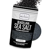 Hawaiian-Style Black Lava Sea Salt, Black Sea Salt with Activated Charcoal - for Cooking & Finishing, 14 oz Bag
