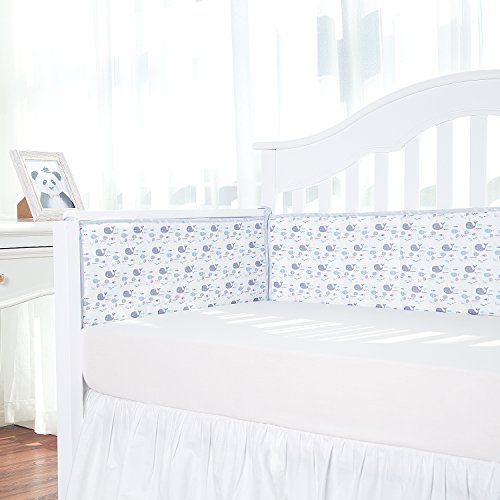 TILLYOU Cotton Collection Baby Safe Crib Bumper Pads for Standard Cribs