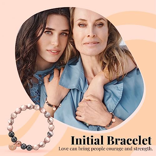 Image of Btysun Initial Bracelets for Women, Graduation Gifts for Daughter Her Teen Girls Gifts Trendy Stuff Stocking Stuffers Letter A-Z Beaded Bracelet Sister Mom Birthday Gift Female Christmas Jewelry