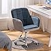 KST Fauteuil Nordique Chaise de Bureau réglable en Velours Moderne avec Pieds en pentagone Blanc pour Salon/Chambre à Coucher Café Bar (Bleu et Gris
