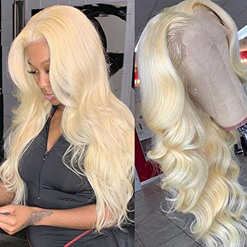 613 Blonde Lace Front Wig Human Hair 18  T Part Body Wave Lace Front Wigs for Black Women Pre Plucked with Baby Hair 150% Density (18inch, Body Wave Wig)