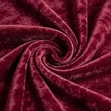 Pannesamt Stoff, Samtstoff Meterware Glänzender Stretch Samt, 155 160 cm Breit, Länge 2M, für Vorhänge Gardinen Kleid Bekleidung Bühne Kostüm Tischdecke Dekostoff (Rot)