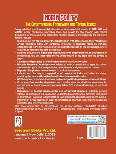 Image of Indian Polity | The Constitutional Framework | Topical Issues 2025 | UPSC | Civil Services Exam | State Administrative Exams - 2025 /Edition