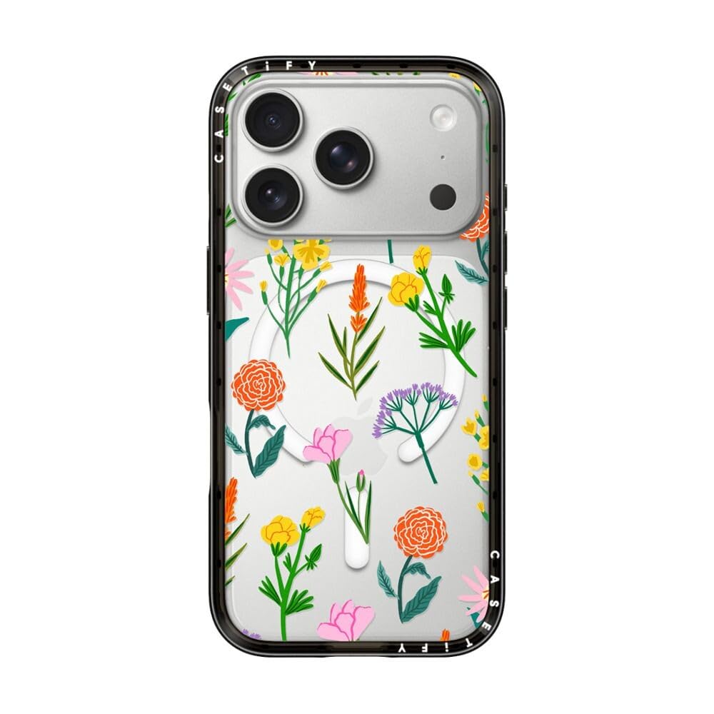 Coque iPhone 17 Pro fleur noir transparent compacte et antichoc - 8