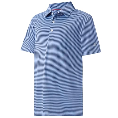 Image of Boys Polo Shirts Short Sleeve Striped Performance Moisture Wicking Dry Fit Golf Shirts for Boys Youth Kids