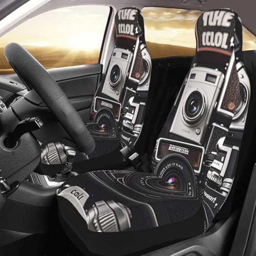 Housse de siège de voiture rétro cool : lot de 2 protections confortables et universelles