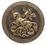 ANTIQUE AURA Escudo de madera de metal pesado hecho a mano con diseño de guerrero medieval vikingo dorado de 24 pulgadas, escudo de madera para adultos, escudo de madera para niños, estándar, como se