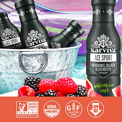 Ace Recovery Antioxidants Juice, Energy Booster Drinks For Sports, Real Fruit, Natural Collagen, Electrolytes, Bpa Free Antioxidant Drink, 6 Bottles, 12 Fl Oz (Watermelon Rush) #TOP3