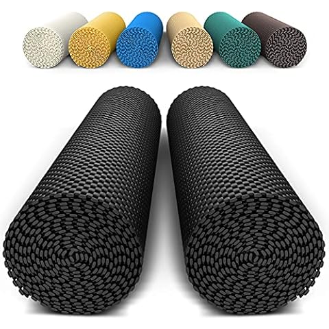 DIY Doctor - 2x Anti Slip Gripper Rolls (190 x 30cm) - Rug Gripper - Anti Slip Rug Underlay - Rug Grippers for Laminate Floor - Carpet Grippers - Non Slip Rubber Matting - Shelf Drawer Liner Black Cover