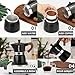 Mongdio Stovetop Espresso Maker Moka Pot, Cuban Coffee Maker Stove top coffee maker Moka Italian Espresso Greca Coffee Maker Brewer Percolator, 6 Espresso Cups, 10 oz - Black