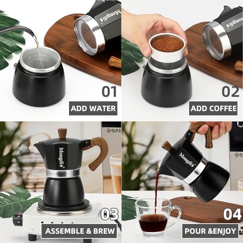 Mongdio 6-Cup Stovetop Moka Pot