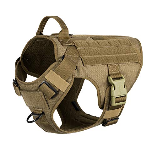 ICEFANG Lightweighting Tactical Dog Harness with Handle,K9 Working Training Molle Vest,No-Pull Front Clip