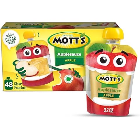 Mott's Original Applesauce, 3.2 Oz Clear Pouches, 48 Count (4 Packs Of 12), No Artificial Flavors, Good Source Of Vitamin C, Nutritious Option For The Whole Family Cover
