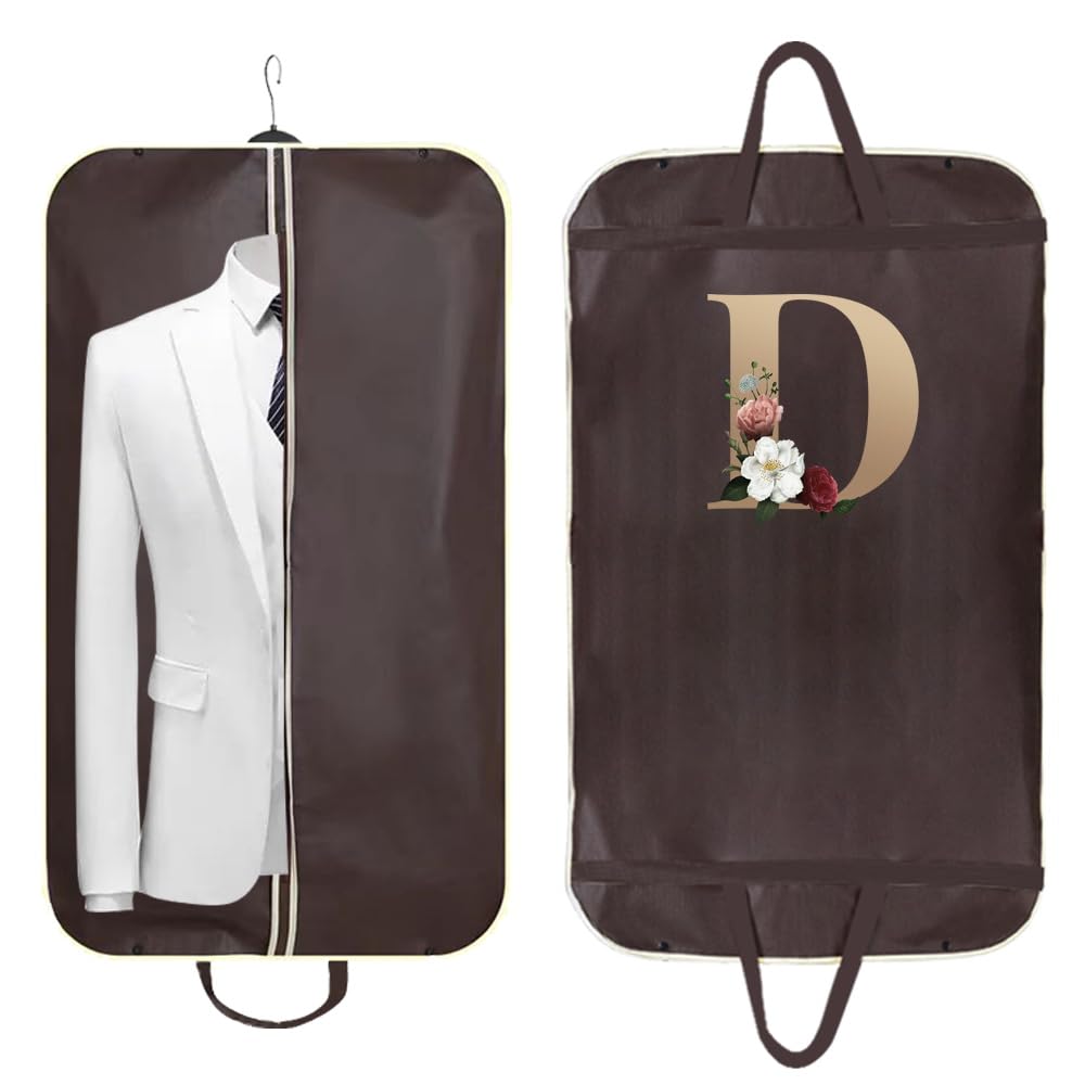 Zip Up Hanging Suit Dress Coat Garment Bag Clothes Cover DustProof Storage Suit Carrier Protector Bags, (gold D)
