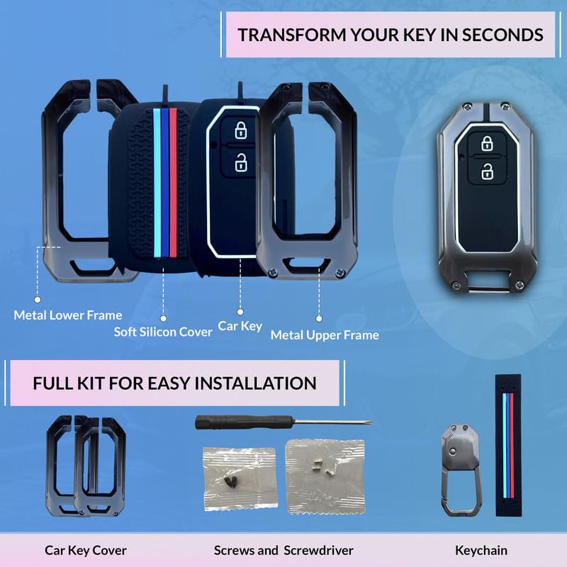 Image of NEODRIFT 'KeyShield' Car Key Cover for Maruti Suzuki XL6 (Shape 2, 02 Buttons) (Durable, Stylish, and 360 Protection)