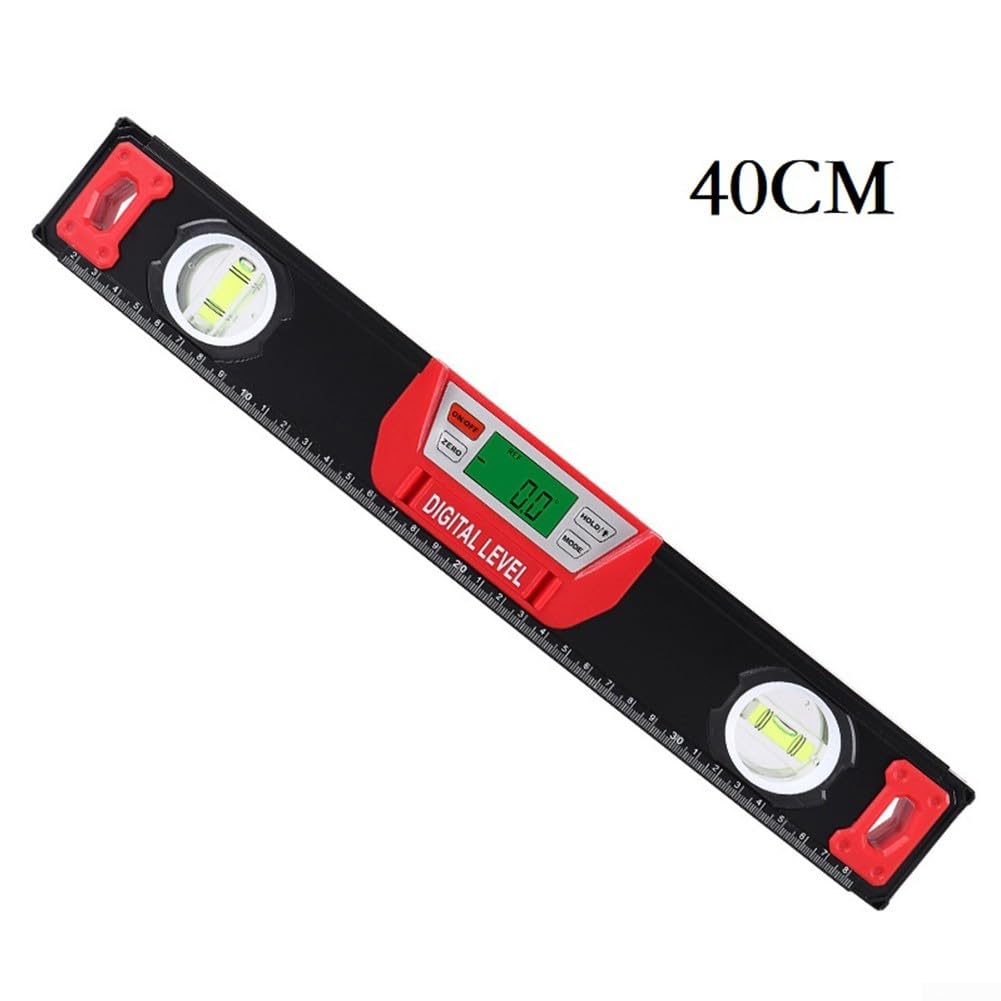 Nivel de burbuja digital, nivel magnético digital y transportador, pantalla LED, buscador de ángulo inclinómetro a nivel de espíritu, IP67 resistente al agua (40 cm)