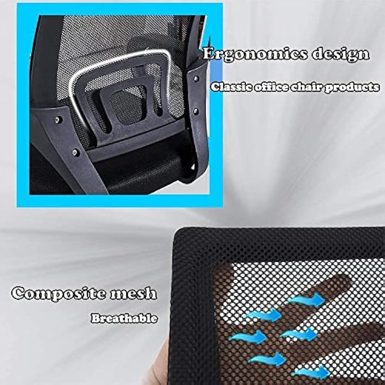 Mesh Office Chair Ergonomic Desk Chair Adjustable Computer Chair Comfortable Seat & Back Support Task Rolling Swivel Chair with 360 Quiet Casters & Armrest