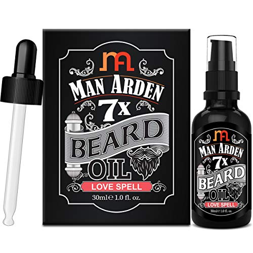 Image of Man Arden 7X Beard Oil 30ml (Love Spell) - 7 Premium Oils Blend Supports Beard Growth & Nourishment
