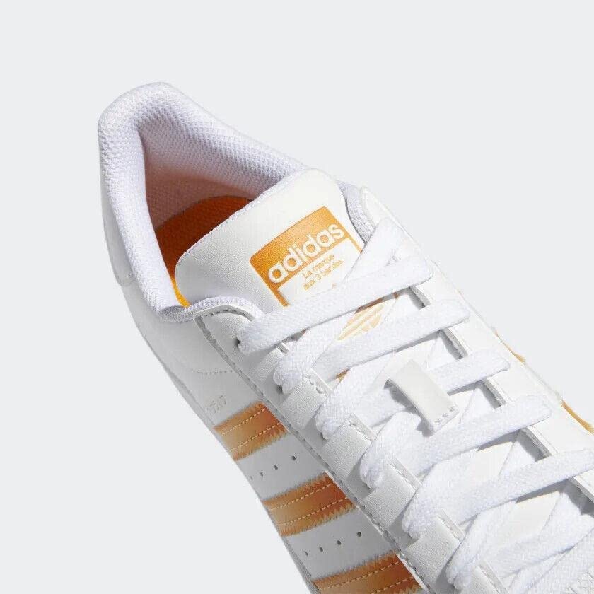 adidas Originals Mens Superstar Classic Low Top Sneaker Shoe, Cloud White/Orange Rush/Acid Orange, 52