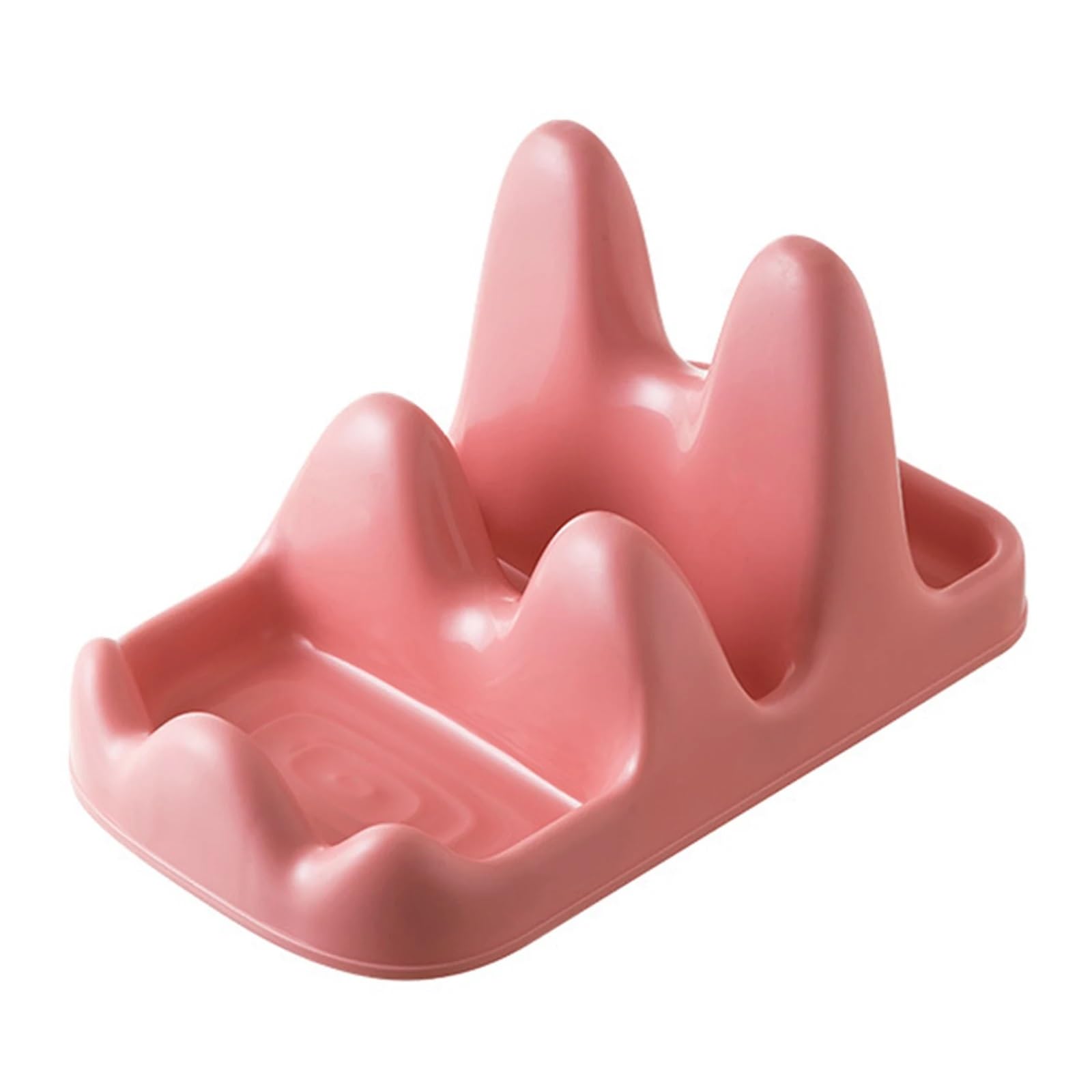 2 stücke Löffel Topf Deckel Halter Mit Wasser Tablett Mehrzweck Utensil Besteck Organizer Große Kapazität Geschirr Lagerung Regal for küche für Kochlöffel, Schöpfkellen(Pink)