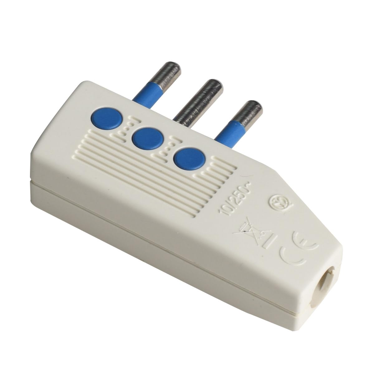 Spina Elettrica Italiana 10A 2P+T - Design Piatto Salvaspazio | 1500W 250V | 2 Pezzi Nero - Foto 8